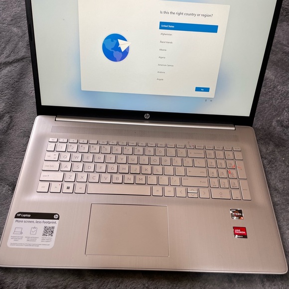 HP Silver Laptop with AMD Ryzen